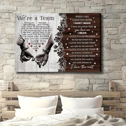 1pc 30x40cm(11.81x15.75inch) Wooden Framed Personalized Couple Canvas, I Love You Couple Gift, Meeting You Is Destiny Canvas, Gift for Lovers Birthday Anniversary Couple Canvas