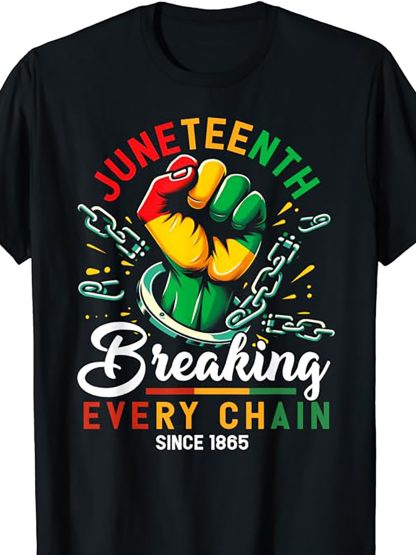 1x African American Freedom 1865 Novelty Men's T-Shirt, 100% Cotton, Crew Neck, Short Sleeves, Regular Fit, Weekend Casual Wear, All Seasons Casual Wear, 180gsm - Ideal for Valentine's Day, New Year's Day, Father's Day, Christmas