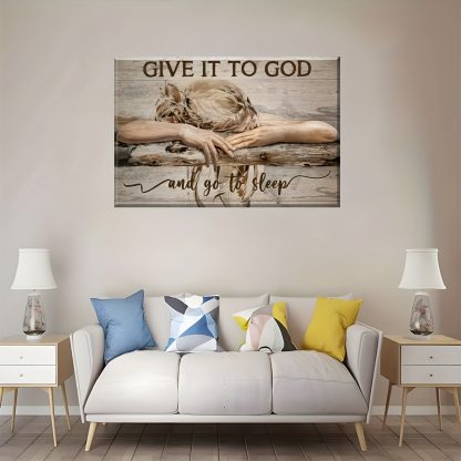 1pc Framed Painting God Canvas Poster and Print Wall Art Picture with Frame for Living Room and Bedroom, Home Decor, Holiday Gift for Her/Him, Ready to Hang