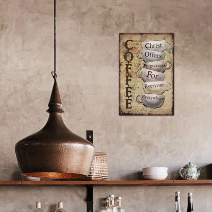 Coffee theme aluminum plate, I love you couple gift, meeting you is destiny canvas, lovers birthday anniversary couple lovers canvas gift