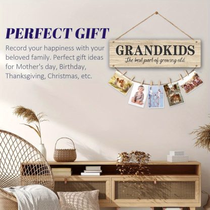 Grandkids gifts for grandma and grandpa, grandchildren photo frame side by side or miles apart, best Christmas or birthday gift for grandparents from granddaughters and grandsons